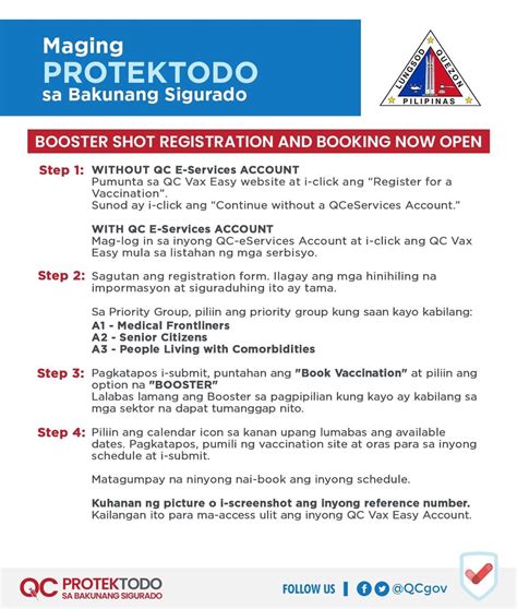 QC VAX Easy Plus Booster Shot Registration Guide .